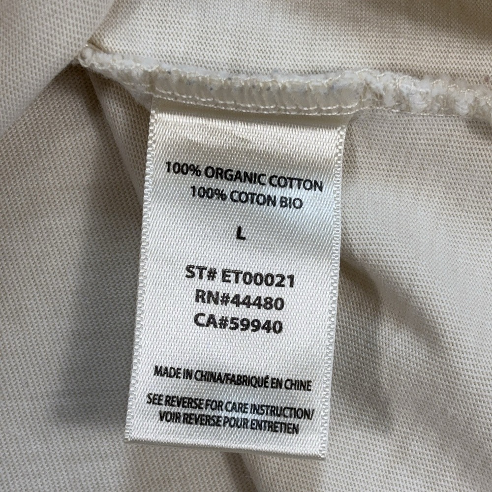 Elwood Vintage-Inspired Single Stitch T-Shirt Men's L Off-White Organic Cotton - Picture 4 of 16